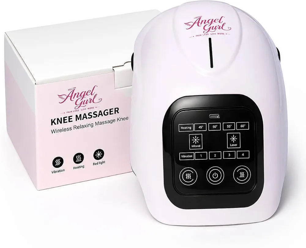 Advanced Knee Massager with Red Light Therapy, 3 Heating Levels, 5 Vibration Modes, and Adjustable Strap for Joint Pain Relief