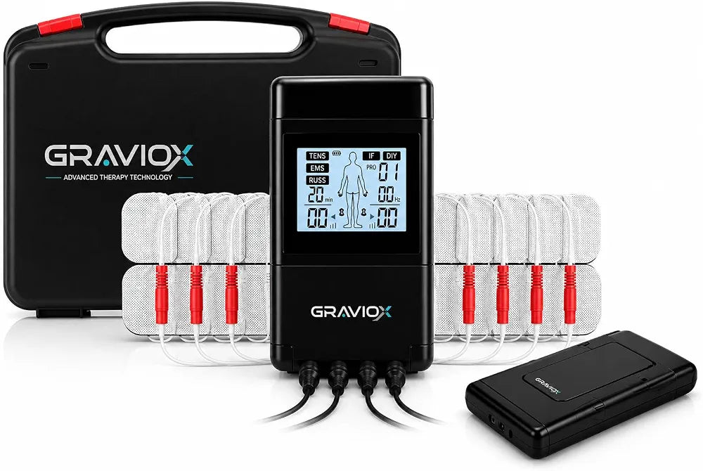 5-in-1 TENS, EMS, and RUSS 4-Channel Physiotherapy Electrotherapy Combo Device for Pain Relief and Muscle Recovery