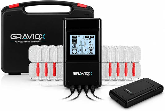 5-in-1 TENS, EMS, and RUSS 4-Channel Physiotherapy Electrotherapy Combo Device for Pain Relief and Muscle Recovery