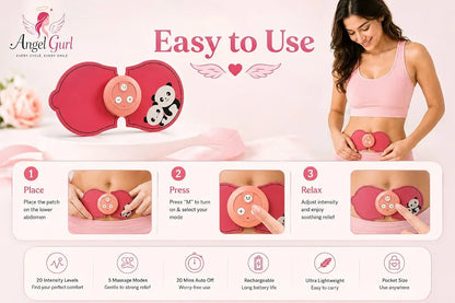 Advanced Wearable TENS Period Pain Relief Device - Rechargeable, Drug-Free, and Portable Menstrual Cramp Solution
